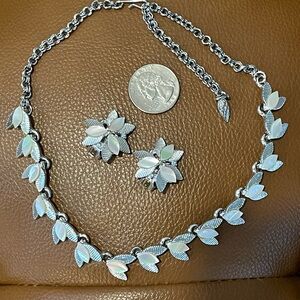 Vintage Silver and Mother of Pearl Jewelry Set